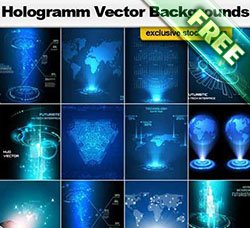 科技背景：Hologramm Vector Backgrounds
